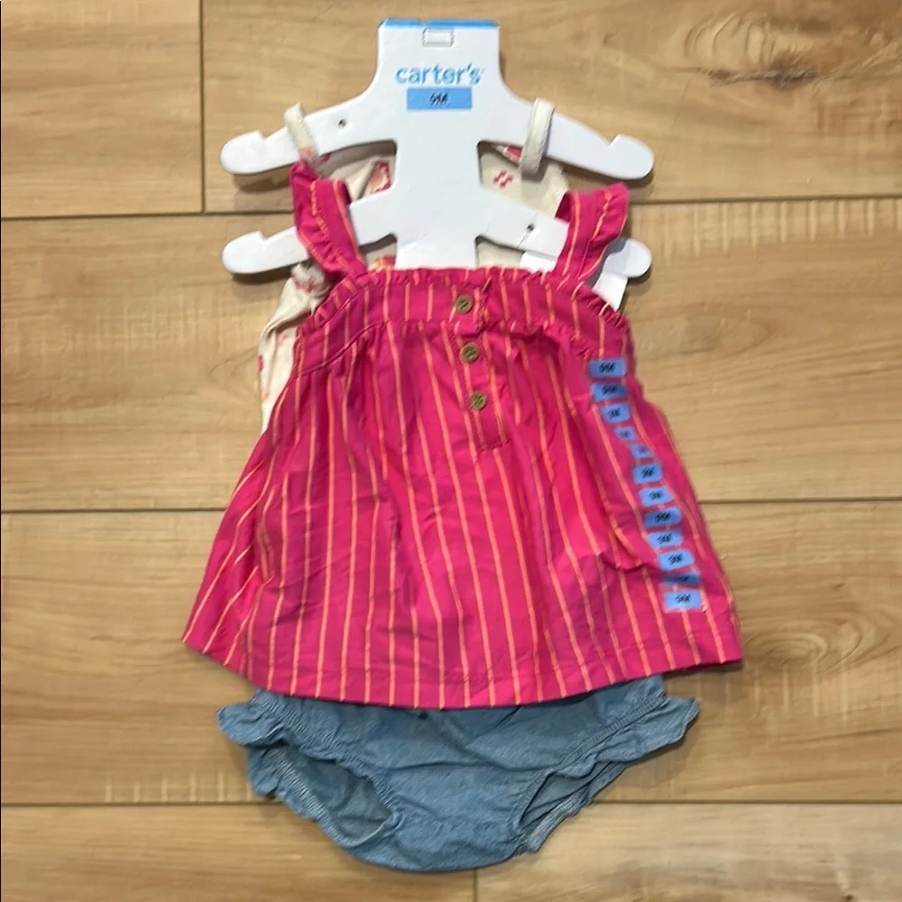Carter's Pink Striped Kids Dress Set